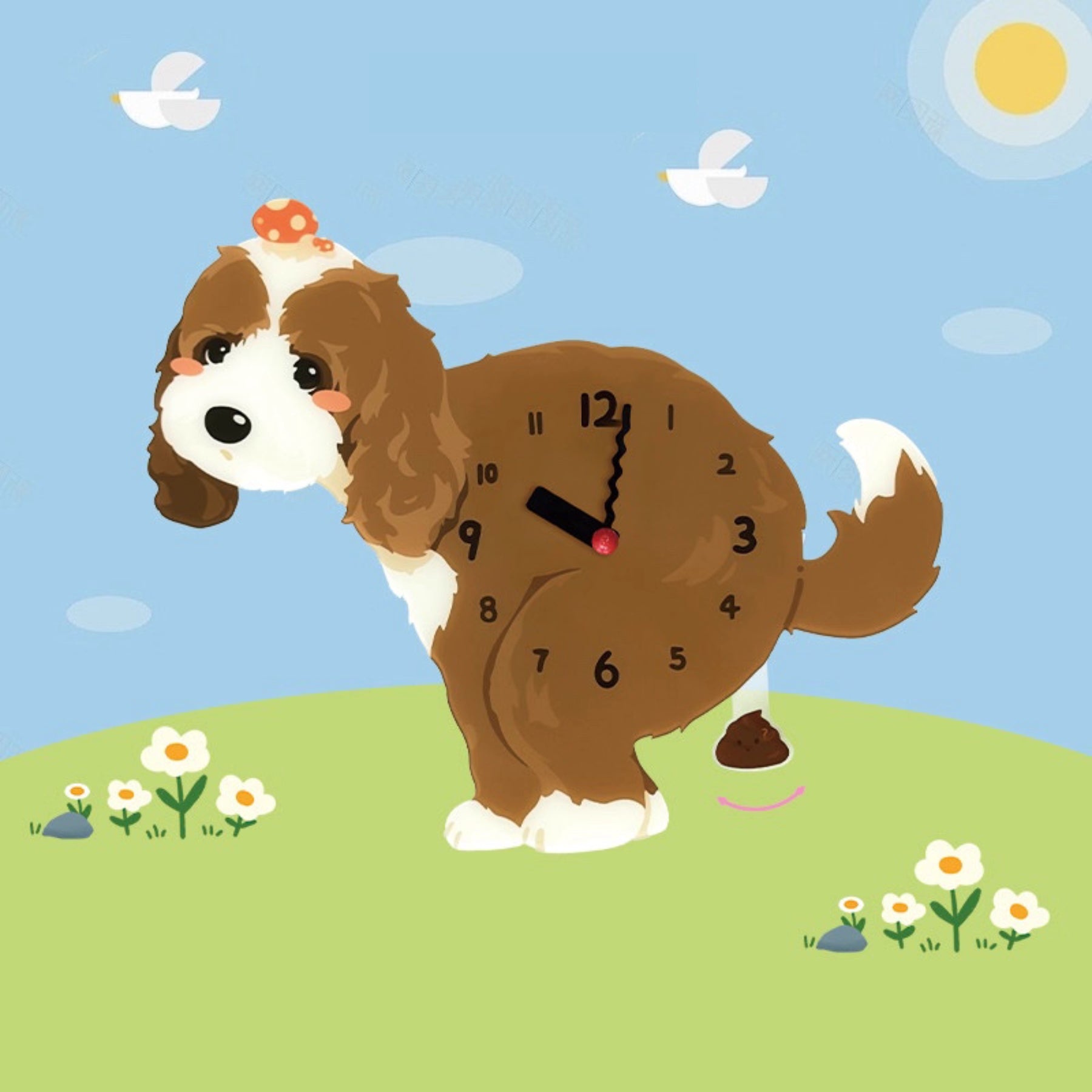 Cockapoo Brown Dog Clock – Clawk Collection