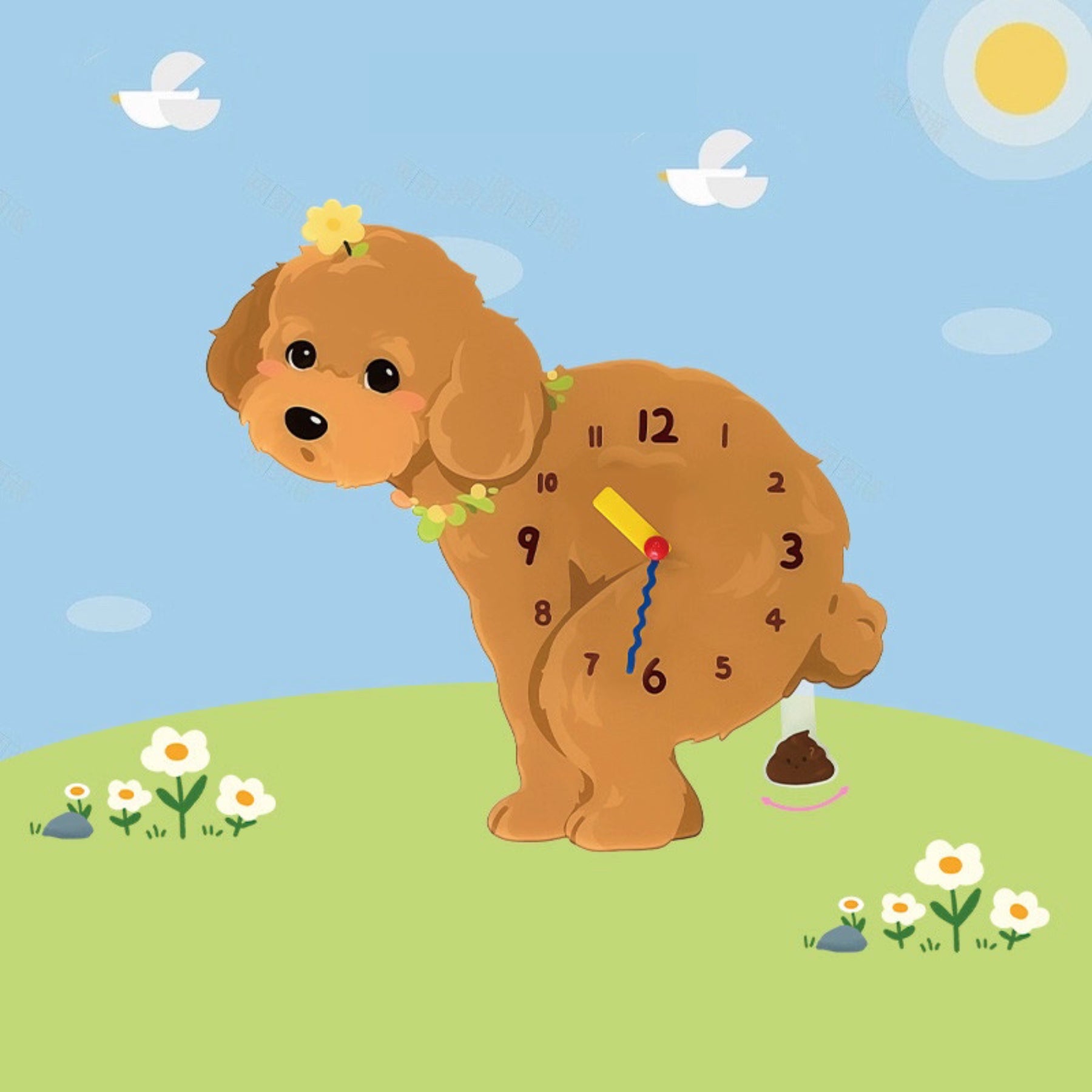 Poodle Brown Dog Clock – Clawk Collection