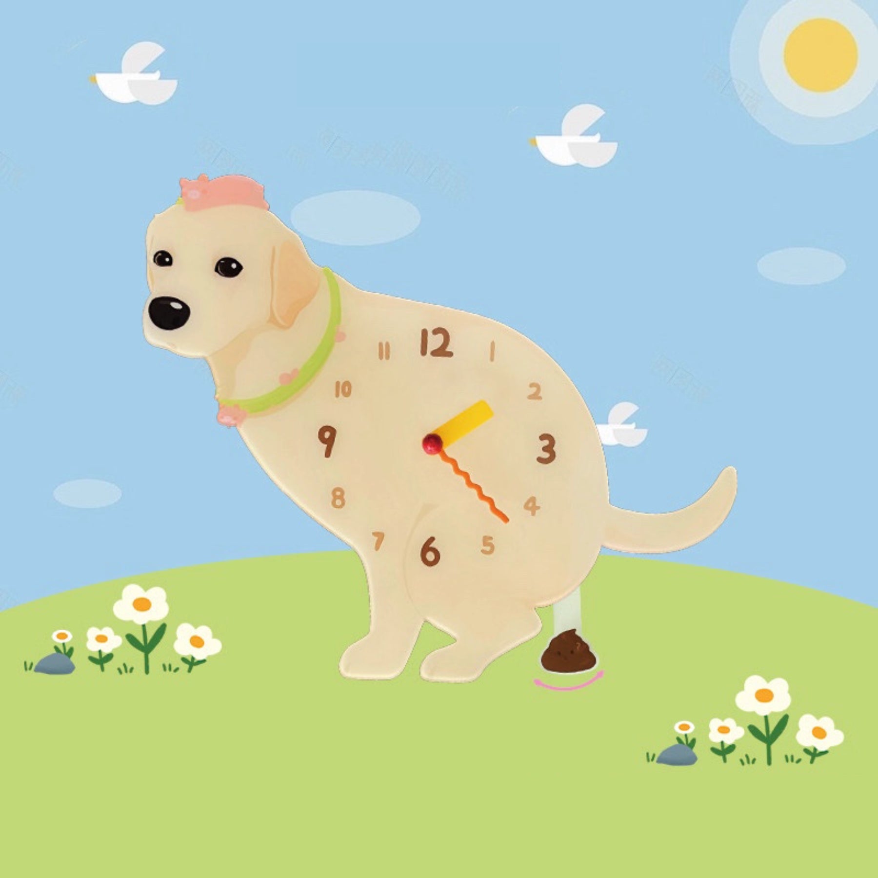 Labrodor Yellow Dog Clock – Clawk Collection