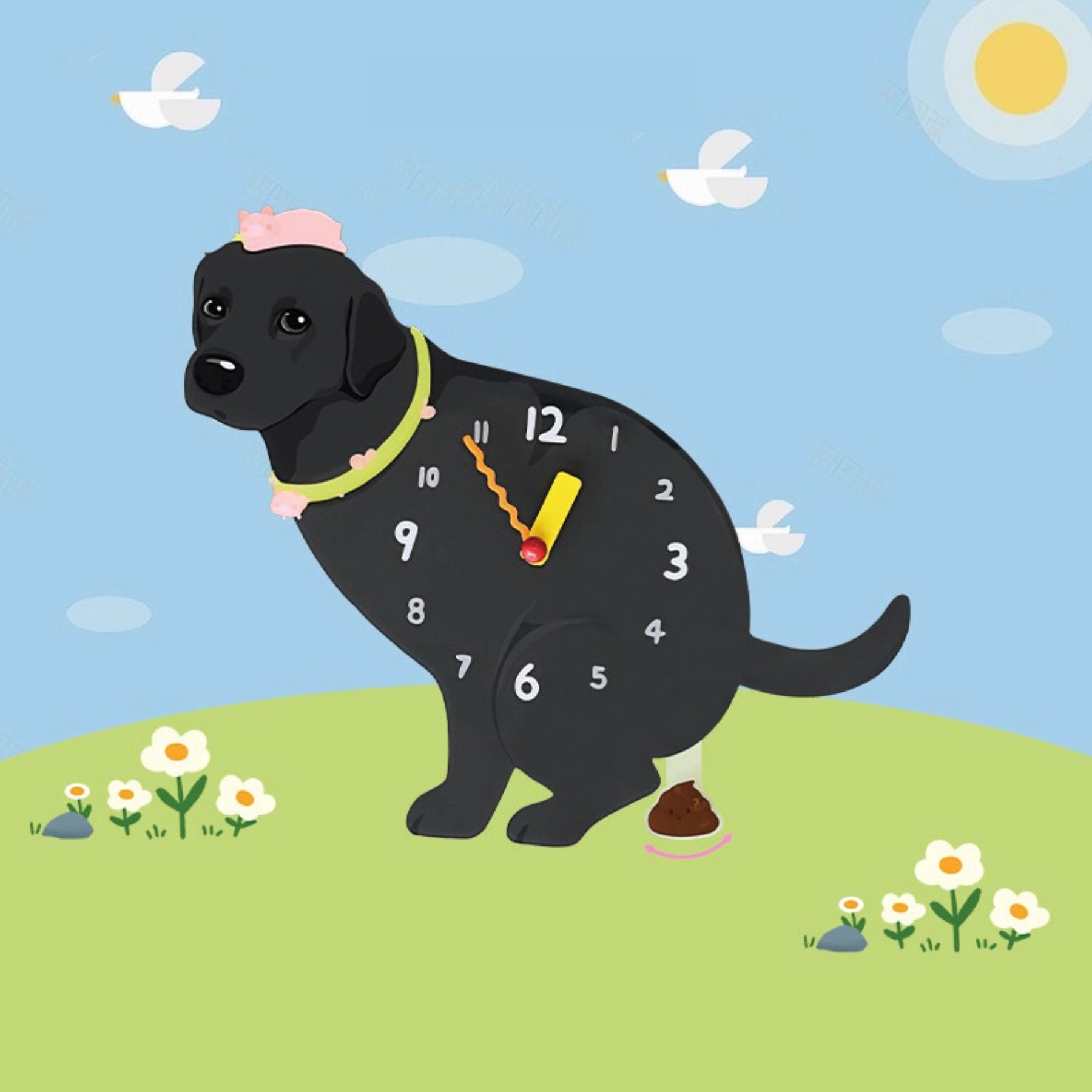 Labrador Black Dog Clock – Clawk Collection