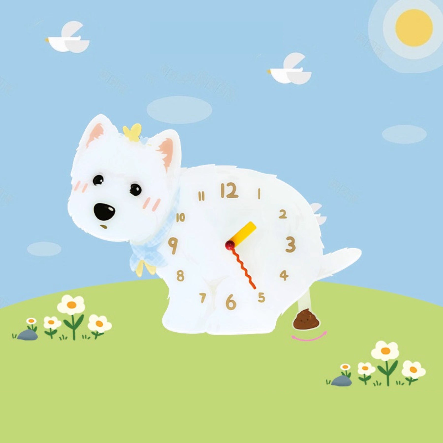 Westie Dog Clock – Clawk Collection