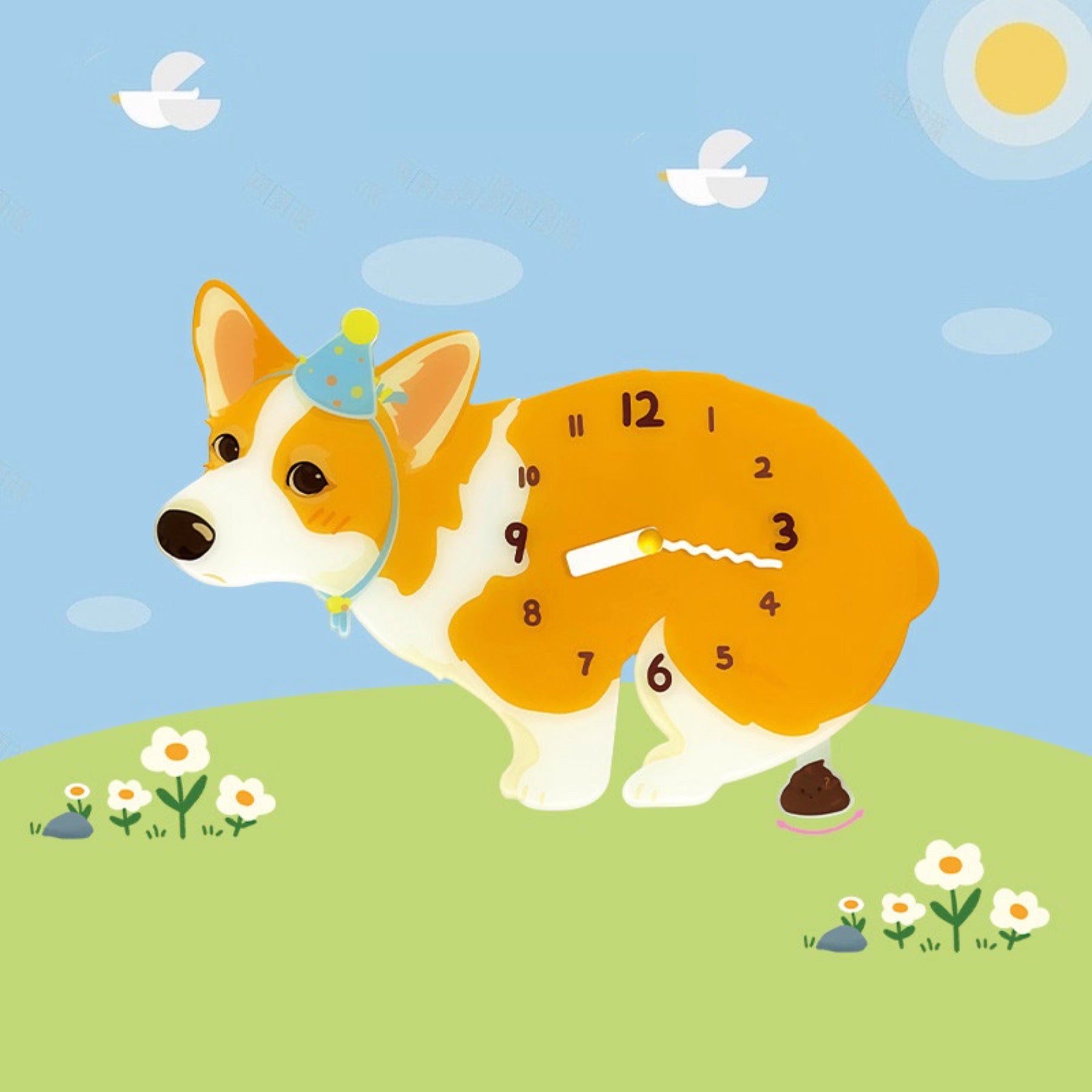 Corgi Light Brown Dog Clock – Clawk Collection