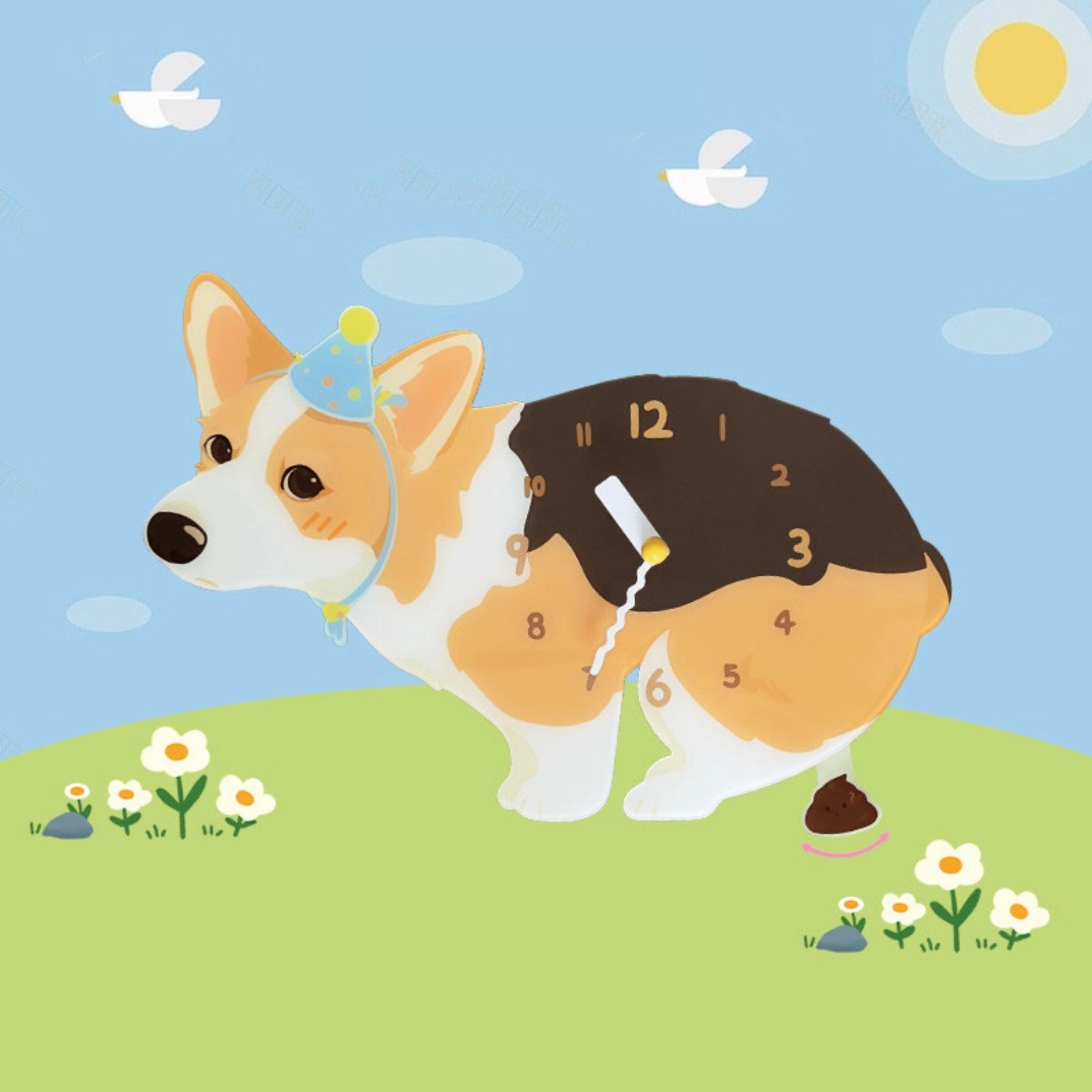 Corgi Tri-color Light Brown Dog Clock – Clawk Collection