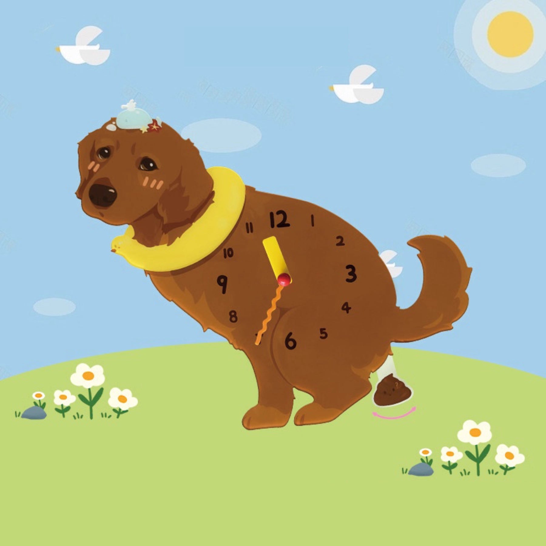 Golden Retriever Brown Dog Clock – Clawk Collection